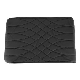 X AUTOHAUX Car Center Console Cover Car Armrest Cover 12.6"x8.27"x1.97" Black Nappa Leather Memory Foam
