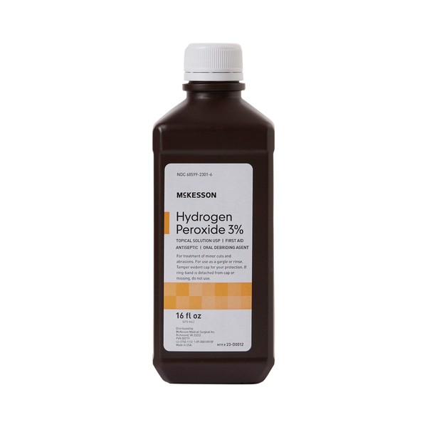 McKesson Antiseptic Hydrogen Peroxide 3% Strength 16oz Bottle (12 Bottles)