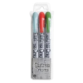 Ranger TDBK76407 Tim Holtz Distress Colouring Pencil Set 11, Wood, Assorted Set of 3