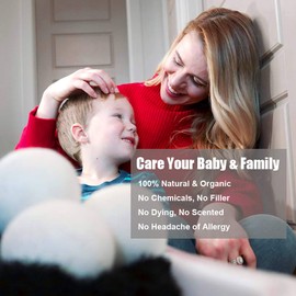 LEVIBASIC Wool Dryer Balls 6 Pack XL, 3" Genuine New Zealand Wool to Core, 100% Organic Fabric Softener Alternative, Baby Safe & Chemical Free, Reduce Wrinkles & Shorten Drying Time (White-6pcs)