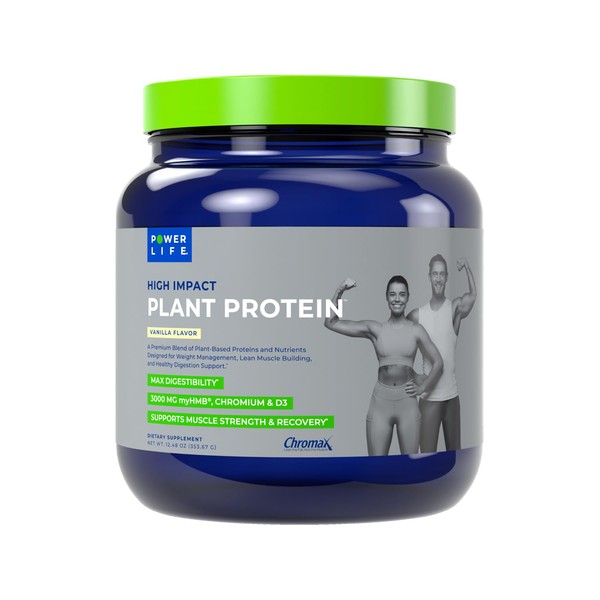 POWERLIFE High Impact Plant Protein Powder with 3000 MG of