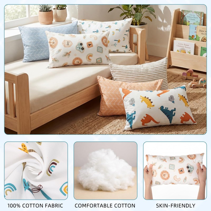 Kigley 6 Pack Mini Pillows for Daycare 9.1 x 13.8''