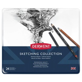 Derwent 34306 Drawing and Sketching Mixed Media Set with Accessories, Set of 24, Professional Quality, Multicolor