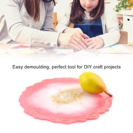 Large Round Resin Tray Mold, Irregular Silicone Serving Tray Geode Agate Mold Fruit Tray Silicone Casting Mould for Coaster, Fruit Board, Dessert Dish