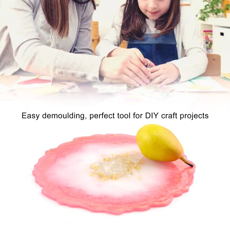 Large Round Resin Tray Mold, Irregular Silicone Serving Tray Geode