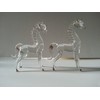 Set of 2 Blown Glass Horse Figurine 3.5"h