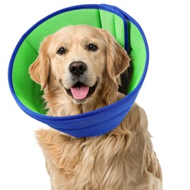 Dog Cone Collar, Anti- Bite Soft Cone Collar, Adjustable Breathable Recovery Collar Pet Protective Neck Cone, Pet Recovery Collar for Dogs(Blue Green, M)