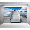 Loccor 7x5ft Fabric Airplane Backdrop Airplane Boarding Backdrop Passenger Aircraft