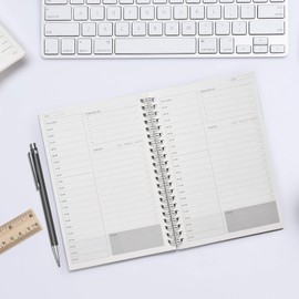 TWONE Time Management Manual and Daily Planning, Black Cover, 48 Sheets/96 Pages, 5.1"x7.5", 100 gsm Thick Paper