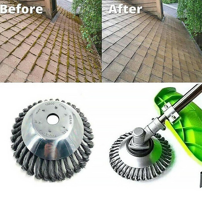 6/8" Weed Brush Steel Wire Trimmer Wheel Garden Lawnmower Grass