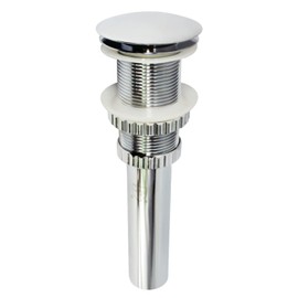 Fauceture EV8211 Kingston Brass Coronel Push Pop-Up Bathroom Sink Drain Without Overflow, 1-1/4" O.D. tailpiece, Polished Chrome