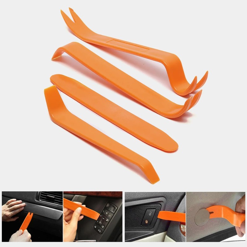 4 Pieces Trim Removal Tools, Orange Car Trim Removal Tool,