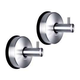 YOHOM Suction Cup Hook, Stainless Steel Towel Holder with Suction Cup, Bathroom Towel Hook, Extra Strong Vacuum Hook, Bathroom Shower, Kitchen, Suction Cup, Clothes Hook, Suction Cup, Wall Hook, Brush