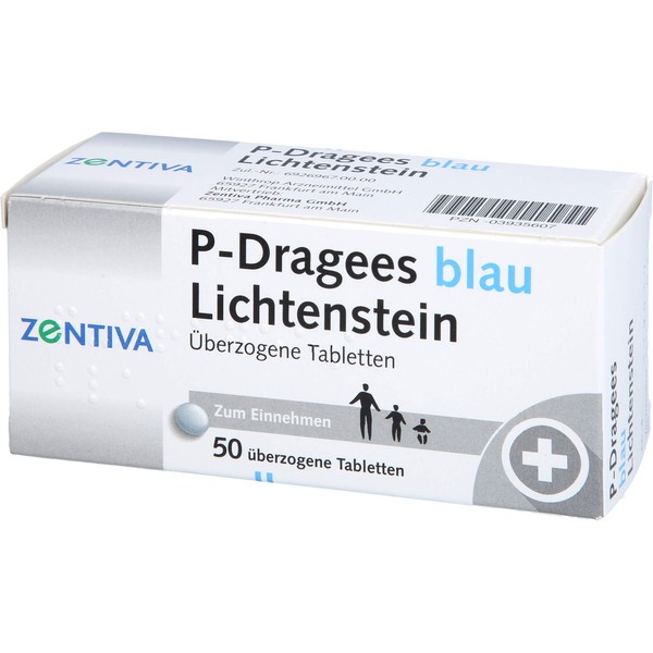 Nicht vorhanden P-Dragees blau Lichtenstein, Überzogene Tabletten, 50 St UTA