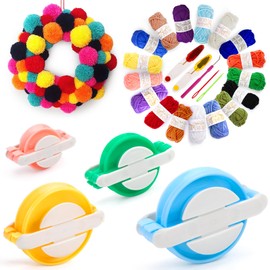 MCPINKY 29PCS Pom Pom Maker Kit, Pompom Makers for Yarns Fluff Ball Weaver Knitting Craft Set for Kids Adults Beginners DIY Decoration