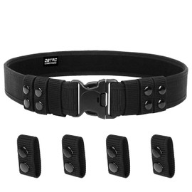 DBTAC 2" Nylon Duty Belt w/ 4 Keepers Tactical Police Security Utility Belts for Law Enforcement Security Patrol & Work Gear (2" Outer Belt, Black, XX-Large)