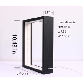 HanYun Shadow Box Frame with LED Light, Box Frames for Crafts 3d Deep Box Frame Wedding Photo Frame Baby Keepsake Box Medal Display Frame for Crafts, Anniversary, Wedding, Graduation