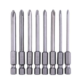 Phillips Cross Screwdriver Bits Set, 8Pcs 1/4 inch Hex Shank Long Magnetic Cross Phillips Screw Head Electric Screwdriver Bit Sets Power Tools 3-Inch length for Power Screwdriver Drill Impact Driver