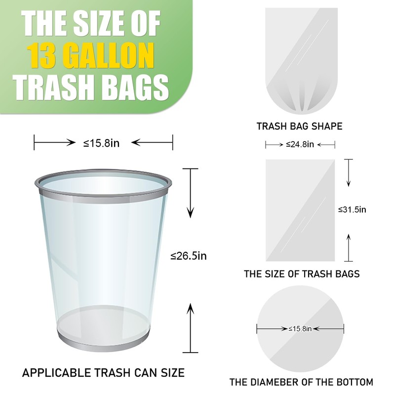 T.FORING 13 Gallon Tall Kitchen Trash Bags - 110 Count