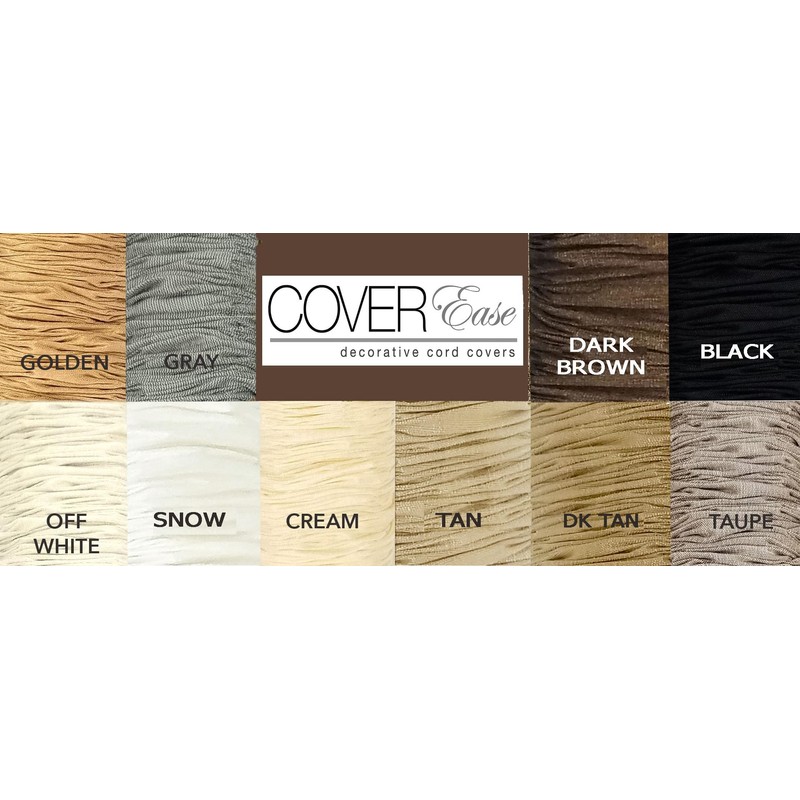Gold/Golden COVEREase Cord Cover 9 ft Faux Silk Fabric Lamp