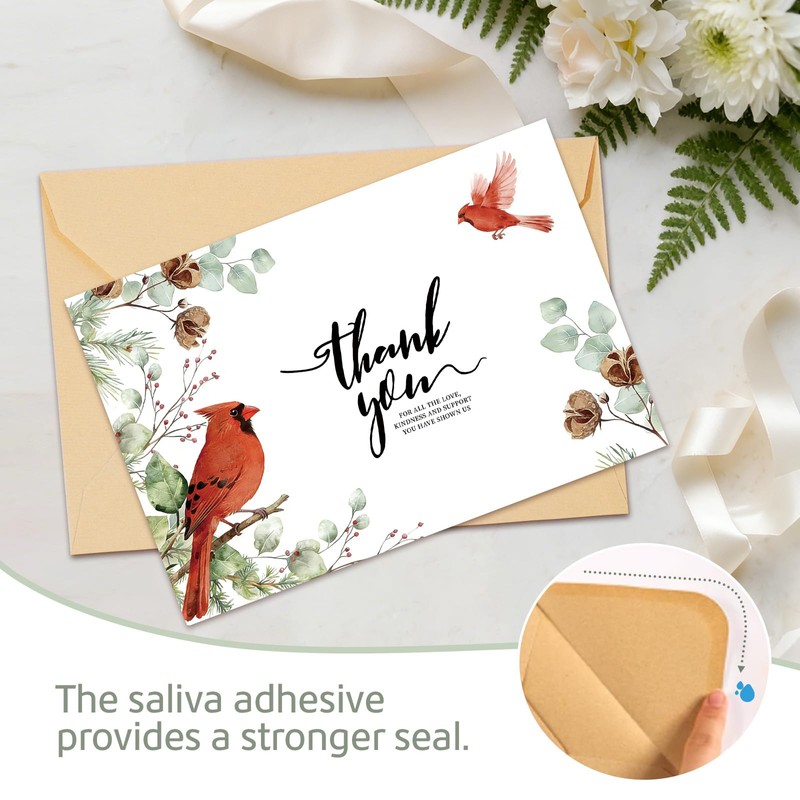 C2U 24 Pack Funeral Thank You Cards with Envelopes &