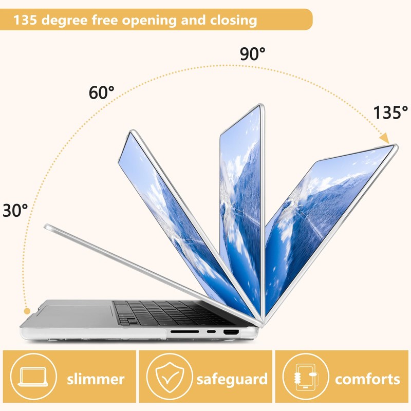 MecBevia Compatible with MacBook Pro 16 inch Case for M5