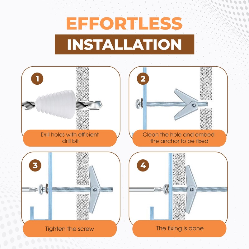Plasterboard Cavity Fixings Complete Installation Kit | 12 Heavy Duty