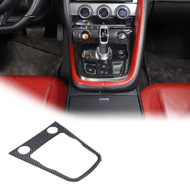 JONKOKO Soft Carbon Fiber Car Interior Gear Shift Frame Trim Sticker for Jaguar F-Type 2013-2022 Center Console Trim Cover Sticker (Style A, Black)