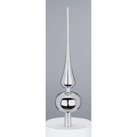 JACK Plastic Christmas Tree Topper Height 28 cm, Diameter 6 cm Christmas Tree Topper Gold Silver Red Grey White Gloss Colour: Silver