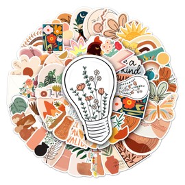 50pcs Boho Stickers for Water Bottles Minimalist Abstract Line Western Vintage Aesthetic Art Graffiti for Water Bottle,Laptop,Phone,Skateboard Stickers for Teens Girls Kids and Wome