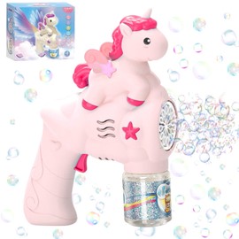 Automatic Bubble Gun, Unicorn Bubble Machine for Children with Bubble Refill Bottle, Bubble Gun, Bubble Gun Machine, Machine Gun for Children for Birthday Wedding