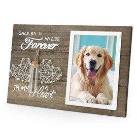 Homeny Dog Memorial Picture Frame with Paw Prints, Pet Loss Remembrance Photo Frame, Sympathy Gifts with Urns for Dogs Ashes, Thoughtful Gift for Dog Death, Fur Baby Dog Bereavement Gifts (Brown2)