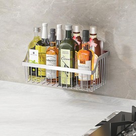 Hanging Kitchen Baskets, Wire Storage Basket Organizer, SUS304 Stainless Steel Basket for Cabinet Pantry Organization and Kitchen, Bathroom, Storage, L 13.78Inch