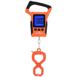 KastKing Fish Scale, WideView Floating Waterproof Digital Scale with No-Puncture Lip Gripper, 2.5” Large LCD Display, 110lb Capacity, Stores up to 9 Weights, Orange
