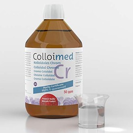 Colloimed Colloimed Kolloidales Chrom 50ppm hoch konzentriert Reinheitsstufe 99,9% in brauner Apotheker-Glasflasche 100ml (Chrom-50ppm, 100ml)