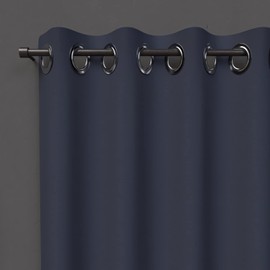Soleil d'ochre concealer Polyester Curtain with grommets, Navy Blue, 135 x 250 cm