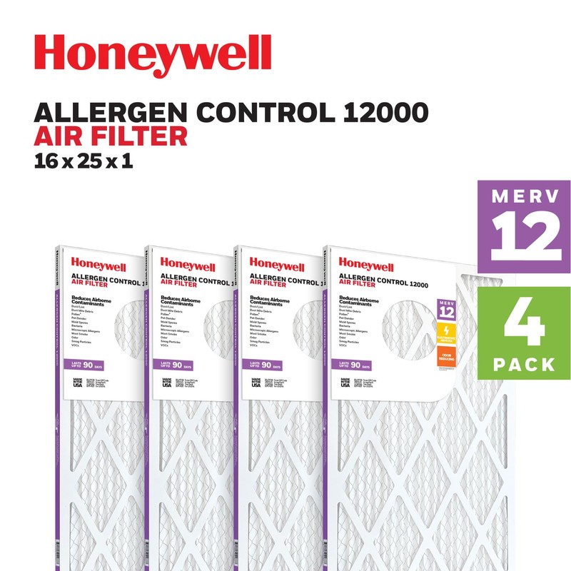 Honeywell 16x25x1 MERV 12 Electrostatic Pleated HVAC AC Furnace Air