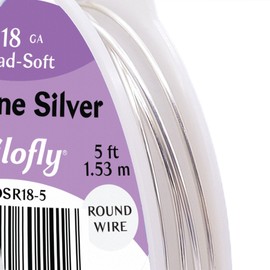 Filofly, calibre 18, alambre de plata fina 999, muerto suave, redondo, (5 pies)
