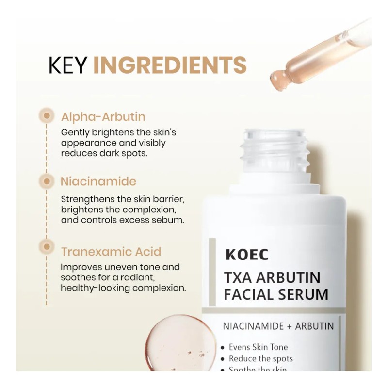 Esencia Hidratante Facial Koec Arbutin Txa, Calmante Y No