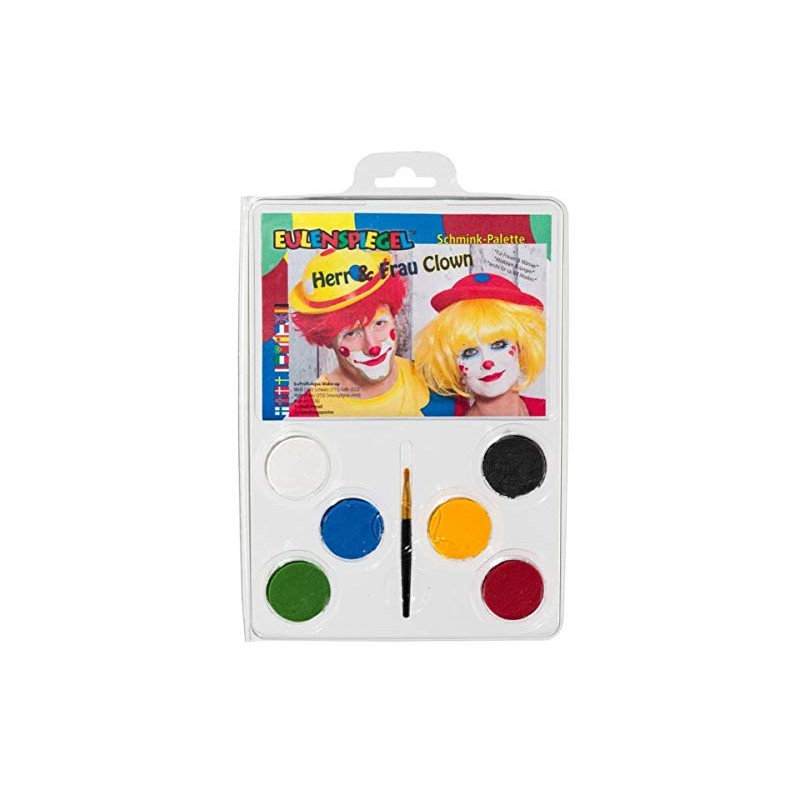 Eulenspiegel 206331 - Schmink-Palette Herr und Frau Clown, 6 x
