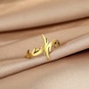 LUTAKU Stainless Steel Deer Antler Finger Rings for Women Girls