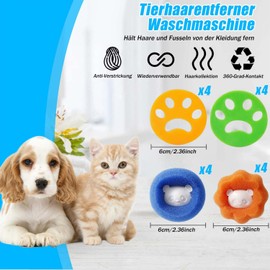 16pcs Pet Hair Remover Washing Machine, Reusable Pet Hair Remover, Cat Hair Remover, Dog Hair Removal, Lint Balls Washing Machine for Dog Hair and Cat Hair Remover Washing Machine