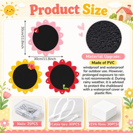 MotiMind 3 Pcs Outdoor Chalkboard for Kids, Sunflower Garden Decor