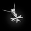 Sterling Silver Tiny Maltese Cross Charm Necklace (20)