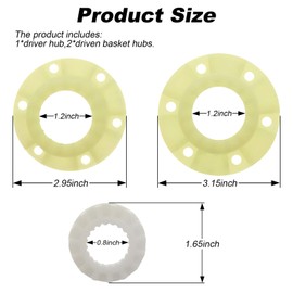 280145 W10820039 Washer Hub Kit Replacement Part Compatible for Whirlpool Kenmore Maytag Cabrio Bravo Oasis Washer W10118114 AP5985205 PS11723155 8545953 8545948