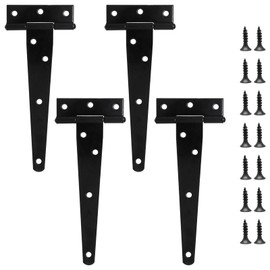 YuGtcen T Hinge, 4 Pcs 6-inch Door Hinges Outdoor Heavy Duty Hinges Gate Hinge Shed Hinges Hinge Strap Barn Door Hinges Fence Hinge (4pcs, 6 inch)