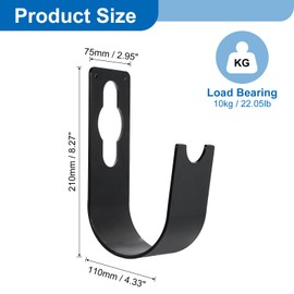 uxcell 1 Pcs 8.27x4.33 Inch Garden Hose Hanger, Heavy Duty Water Hose Hanger, Hose Storage Wall Mount Holders, Storage Hook for Agriculture Garden, Black