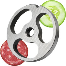 #12 Meat Grinder Plate Stainless Steel 3 Big Holes Discs Blades Heavy Duty Sharpener for Meat Grinders, Cutting Disks for Grind Most Sausages Hamburger Vegetables Chili Ground Meat Beef