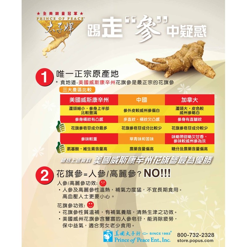 Prince of Peace® Wisconsin American Ginseng 5 Year Root Jumbo