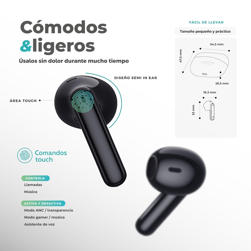 BINDEN Audífonos Inalámbricos Harmony Semi In Ear Sonido Hi-Fi con